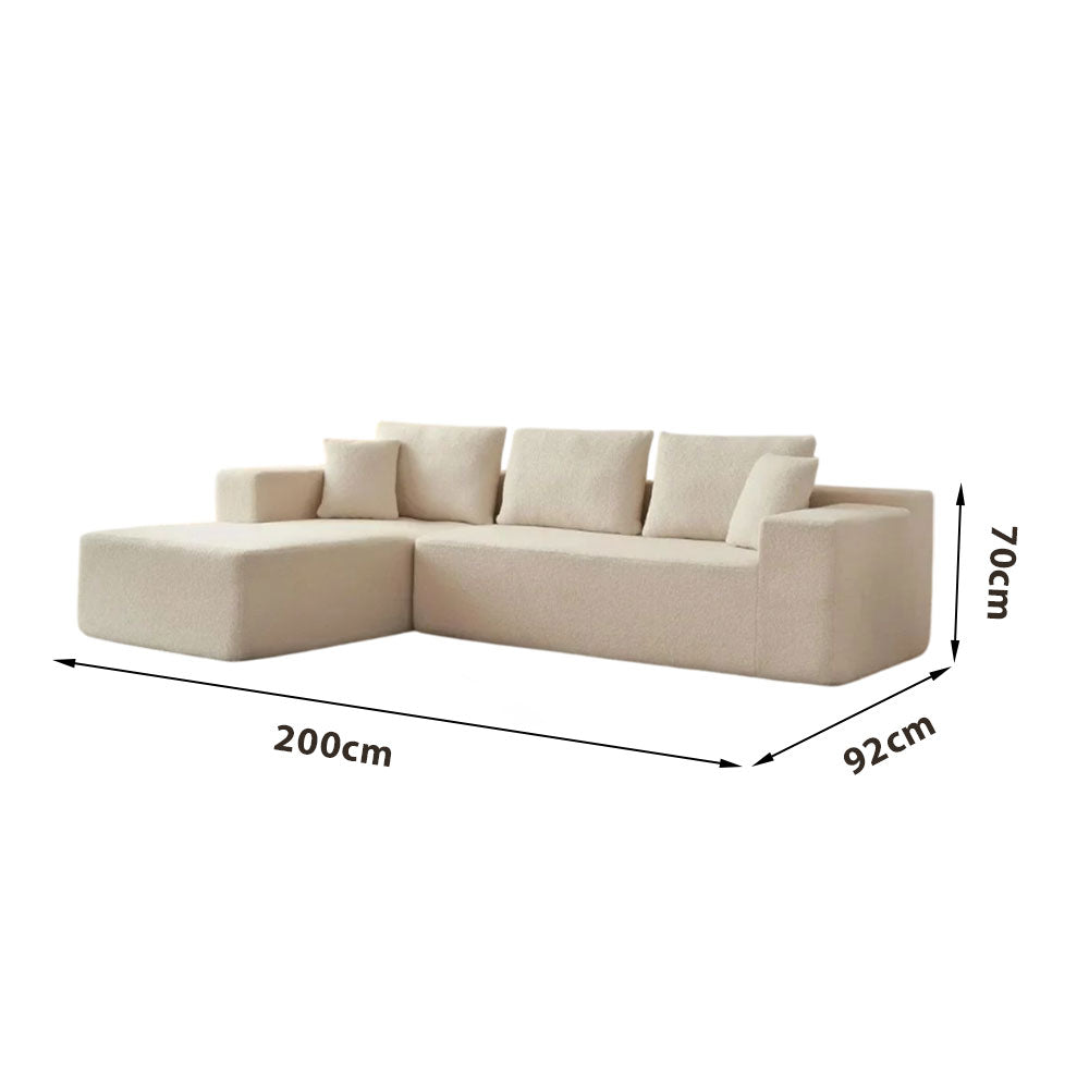 LIVARA B202 200CM Length White&Caramel Dual-Layer High-Resilience Foam Compressed Sofa