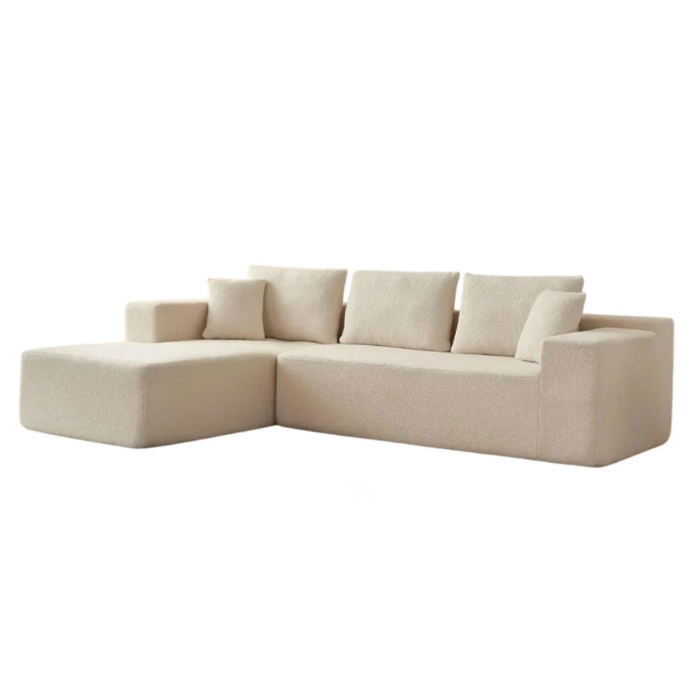 LIVARA B202 200CM Length White&Caramel Dual-Layer High-Resilience Foam Compressed Sofa