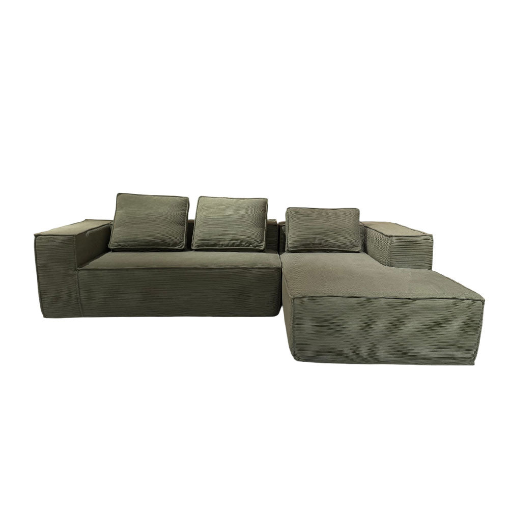LIVARA B203 275/300CM Length Green Minimalist Style Dual-Layer High-Resilience Foam Compressed Sofa