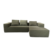 LIVARA B203 275/300CM Length Green Minimalist Style Dual-Layer High-Resilience Foam Compressed Sofa