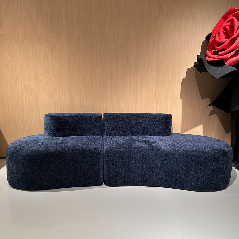 LIVARA B301 240CM Length Blue&Orange+Grey Minimalist Style Dual-Layer High-Resilience Foam Compressed Sofa