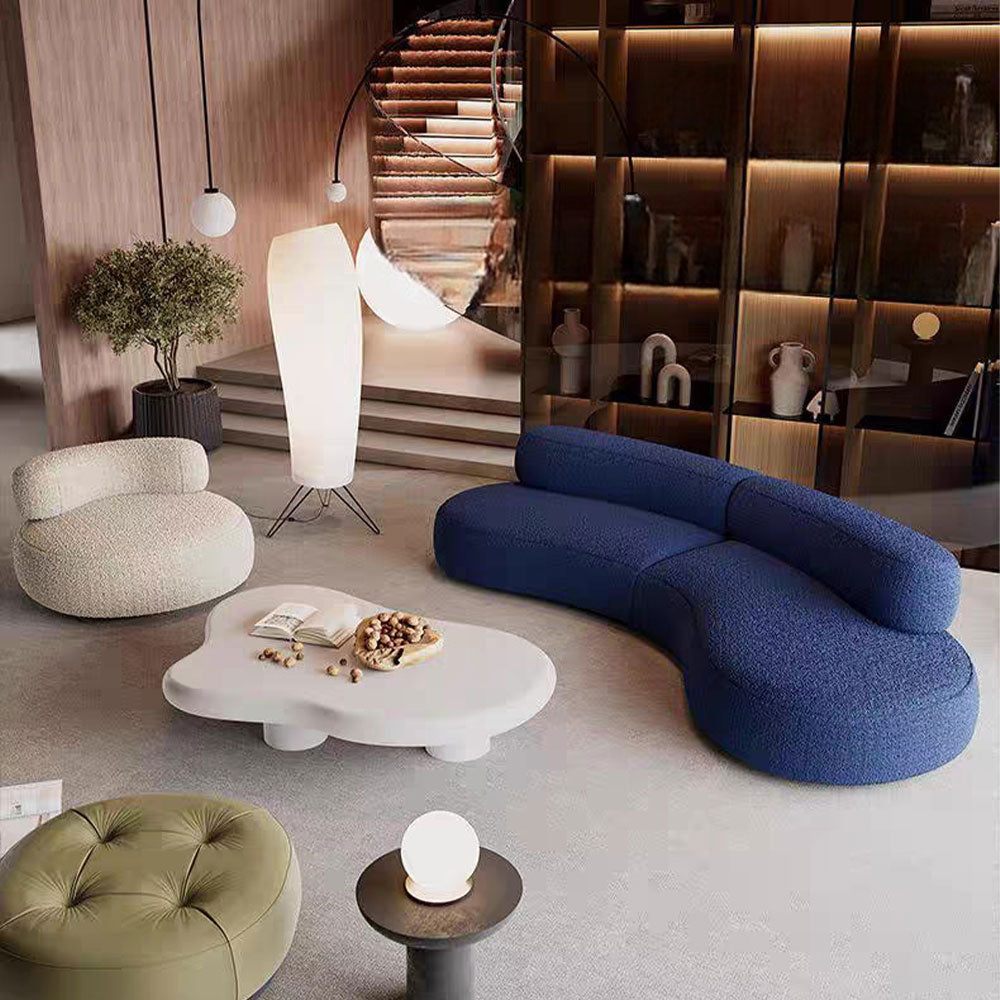 LIVARA B301 240CM Length Blue&Orange+Grey Minimalist Style Dual-Layer High-Resilience Foam Compressed Sofa