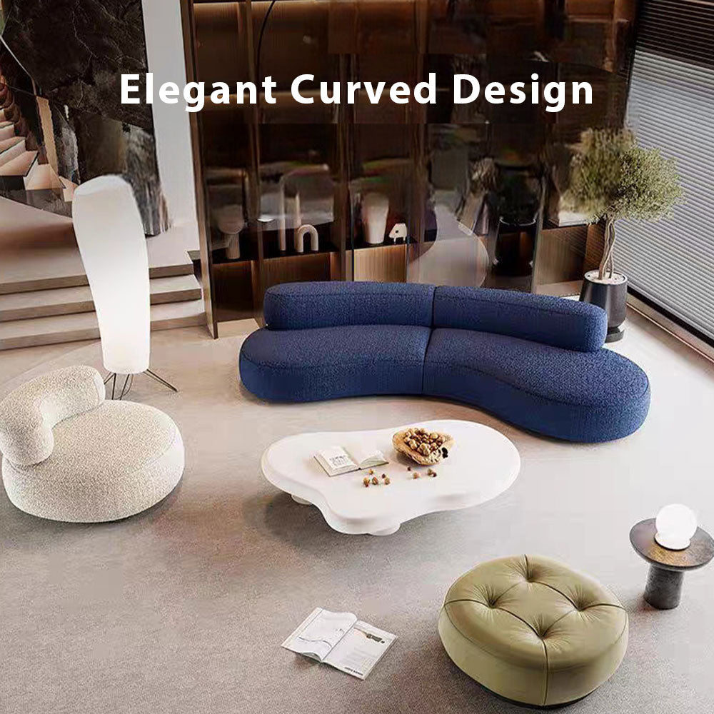 LIVARA B301 240CM Length Blue&Orange+Grey Minimalist Style Dual-Layer High-Resilience Foam Compressed Sofa