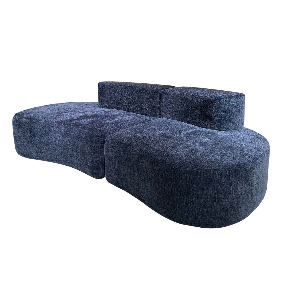 LIVARA B301 240CM Length Blue&Orange+Grey Minimalist Style Dual-Layer High-Resilience Foam Compressed Sofa