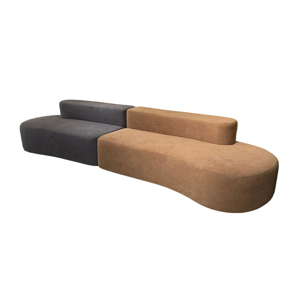 LIVARA B301 240CM Length Blue&Orange+Grey Minimalist Style Dual-Layer High-Resilience Foam Compressed Sofa