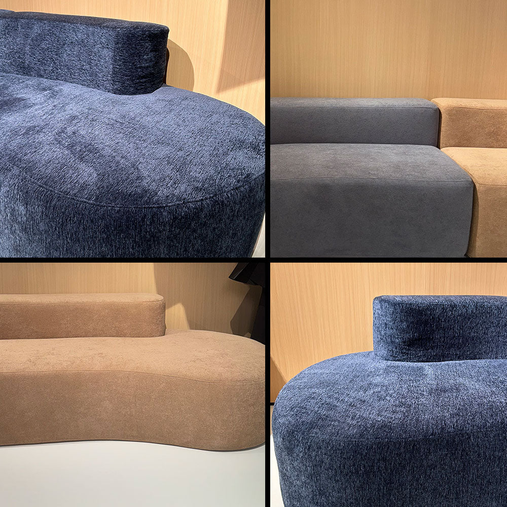 LIVARA B301 240CM Length Blue&Orange+Grey Minimalist Style Dual-Layer High-Resilience Foam Compressed Sofa