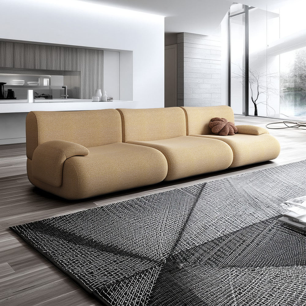 LIVARA B302 292cm Length Compressed Sofa Seamless Frameless Construction - Yellow