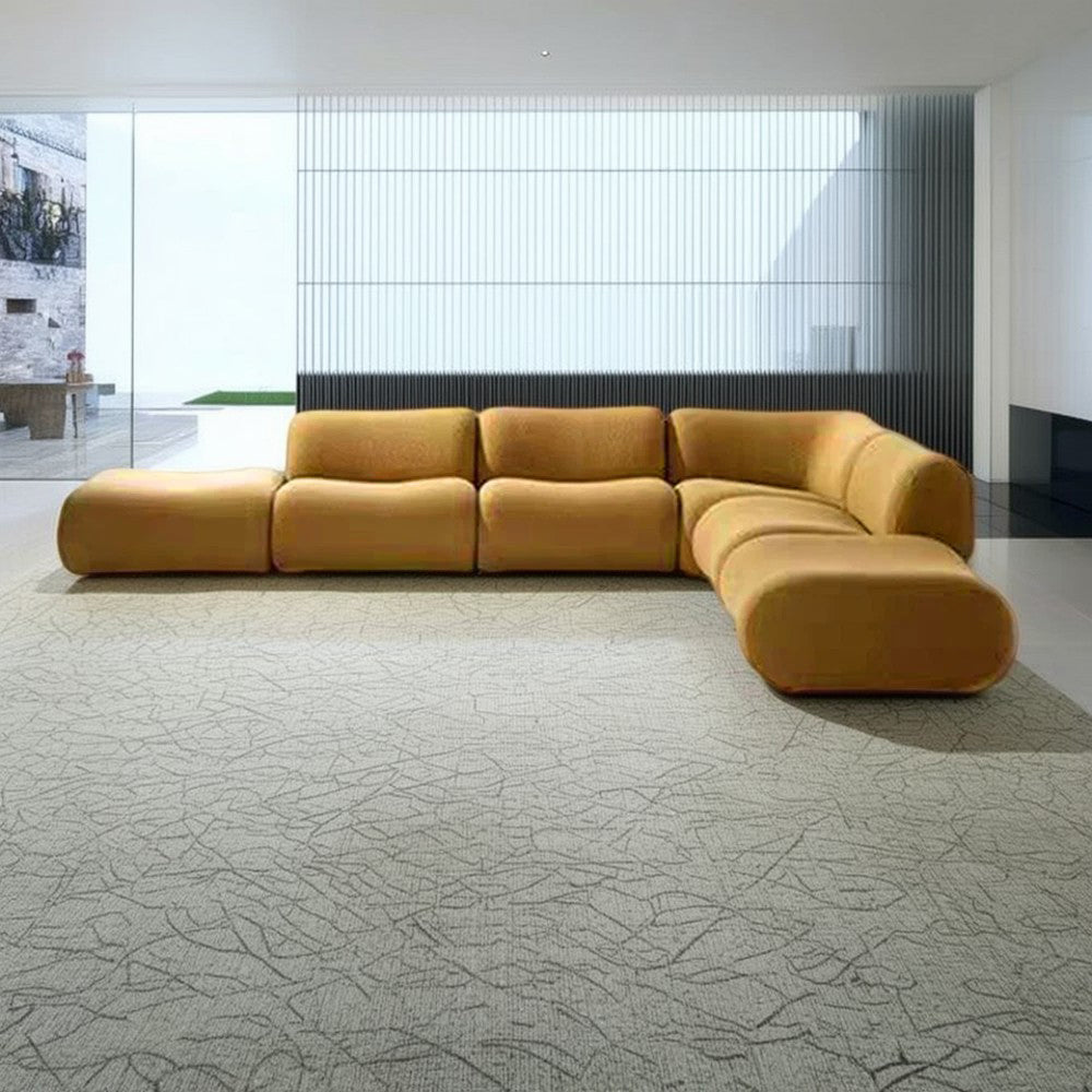 LIVARA B302 370cm Length Compressed Sofa Seamless Frameless Construction - Yellow