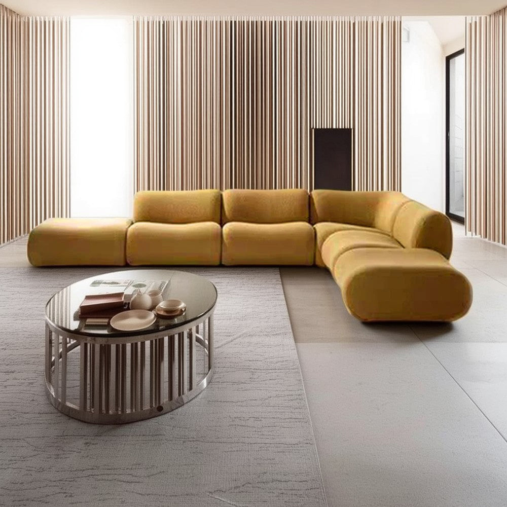 LIVARA B302 370cm Length Compressed Sofa Seamless Frameless Construction - Yellow