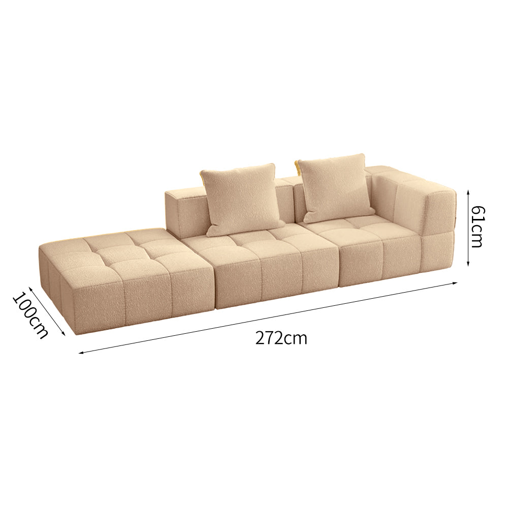 LIVARA B305 3-seater 272cm Length Compressed Sofa with Footrest Frameless Construction Design