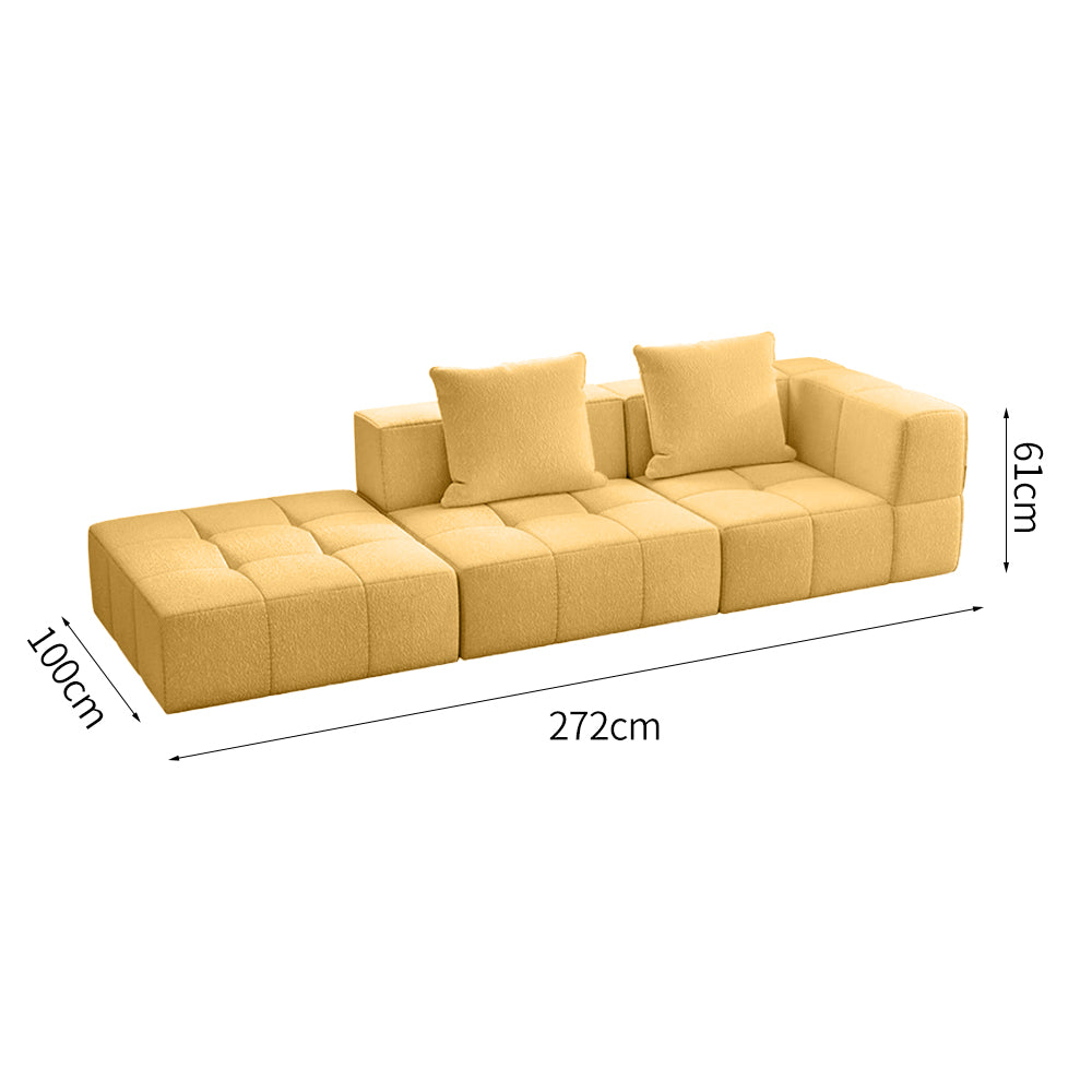 LIVARA B305 3-seater 272cm Length Compressed Sofa with Footrest Frameless Construction Design