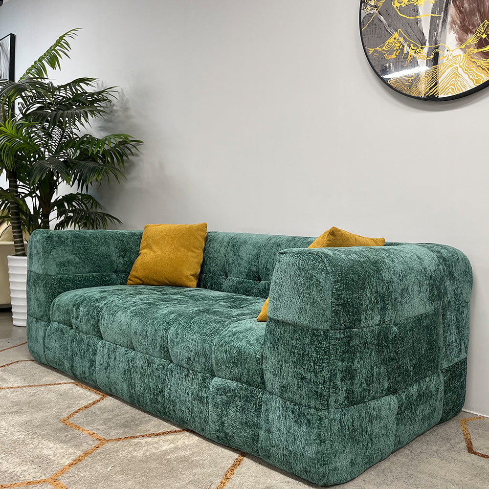 LIVARA B307 200cm Length Compressed Sofa Plush Comfort Frameless Construction Design - Green