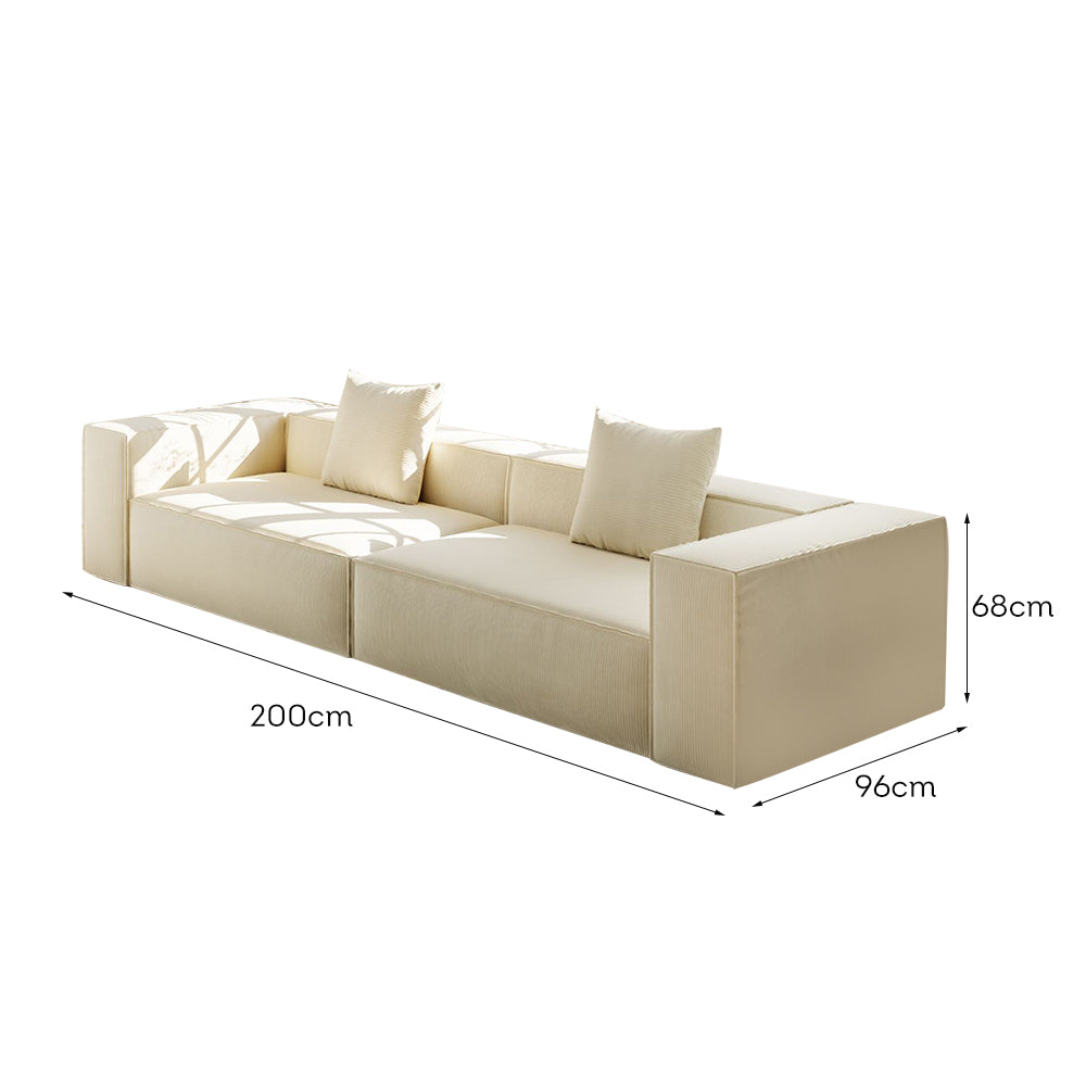 LIVARA B308 200/300cm Length Compressed Sofa Frameless Construction Design - White