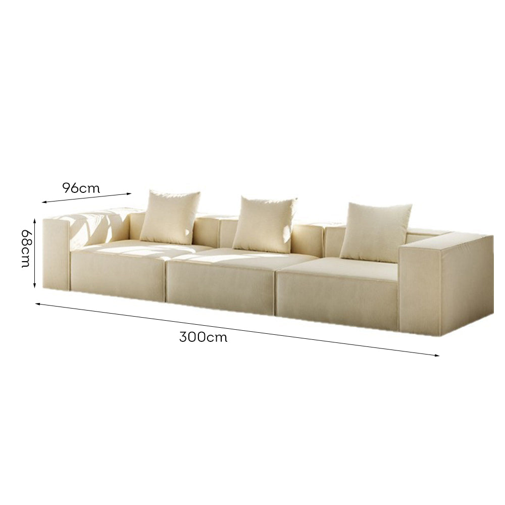LIVARA B308 200/300cm Length Compressed Sofa Frameless Construction Design - White