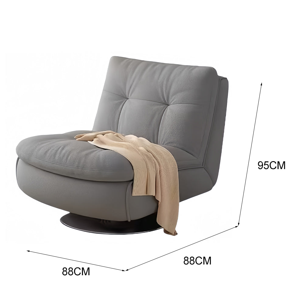 LIVARA EC1234 Steel Frame Velvet Fabric Leisure Chair - Grey