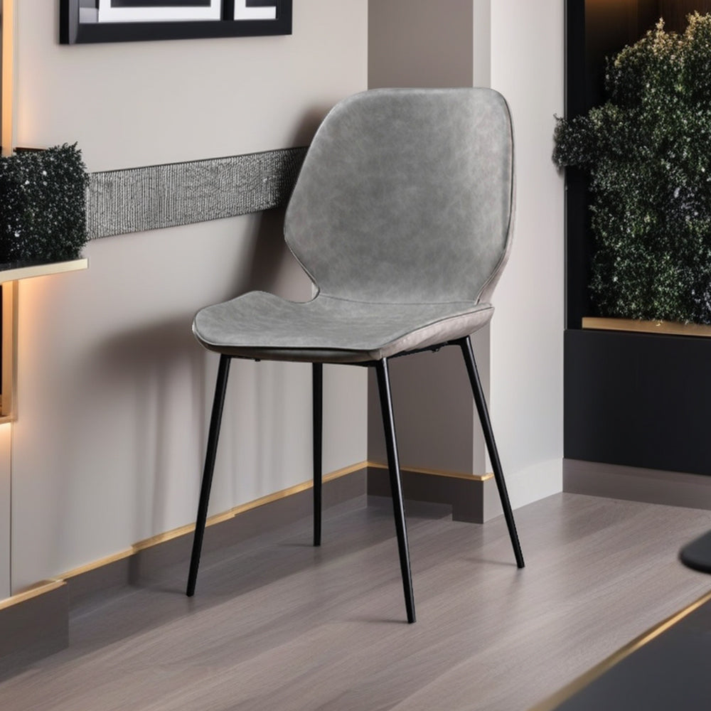 LIVARA DC1001 Faux Leather Fabric Dining Chair Carbon Steel Legs