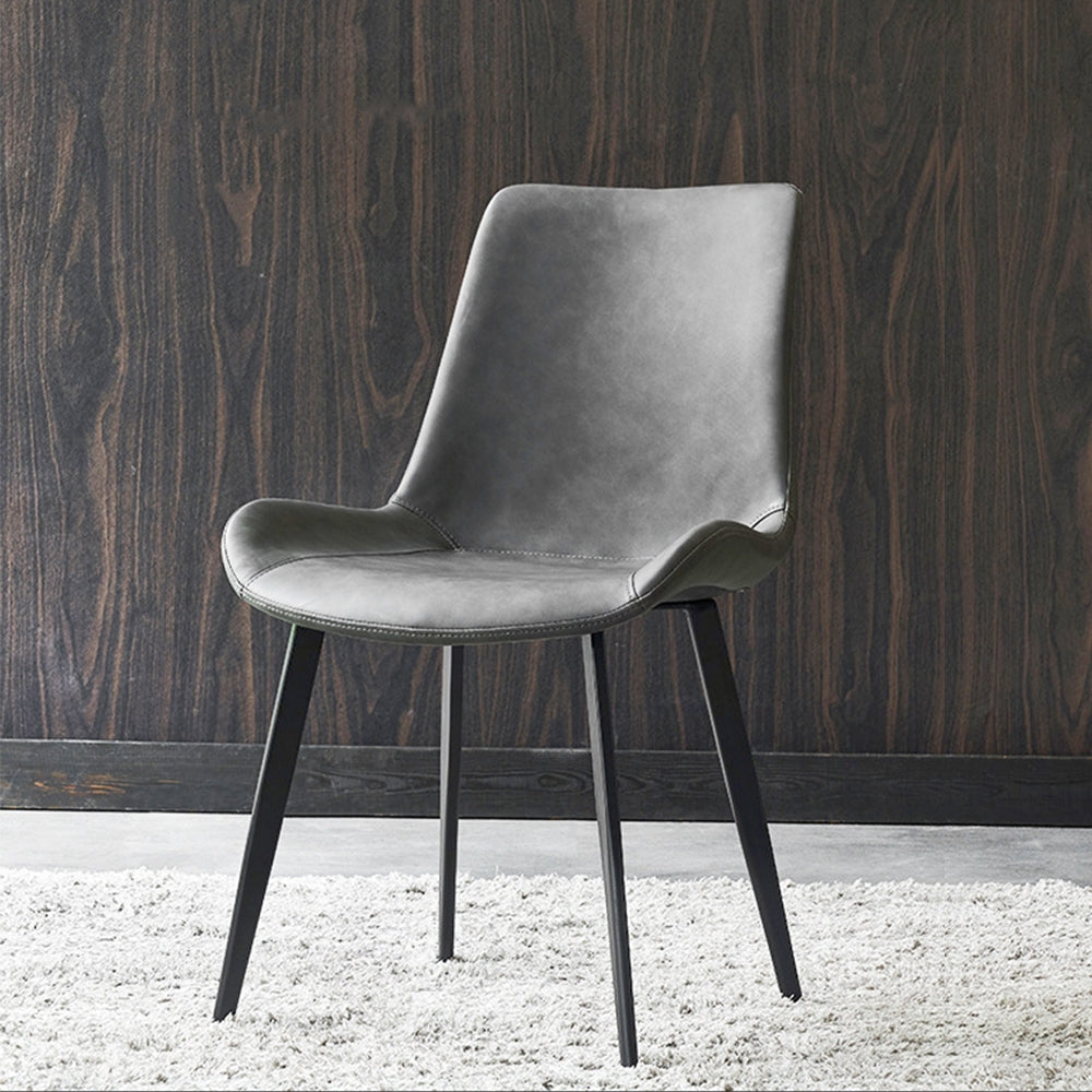 LIVARA DC1002 Faux Leather Fabric Dining Chair Wrought Iron Legs