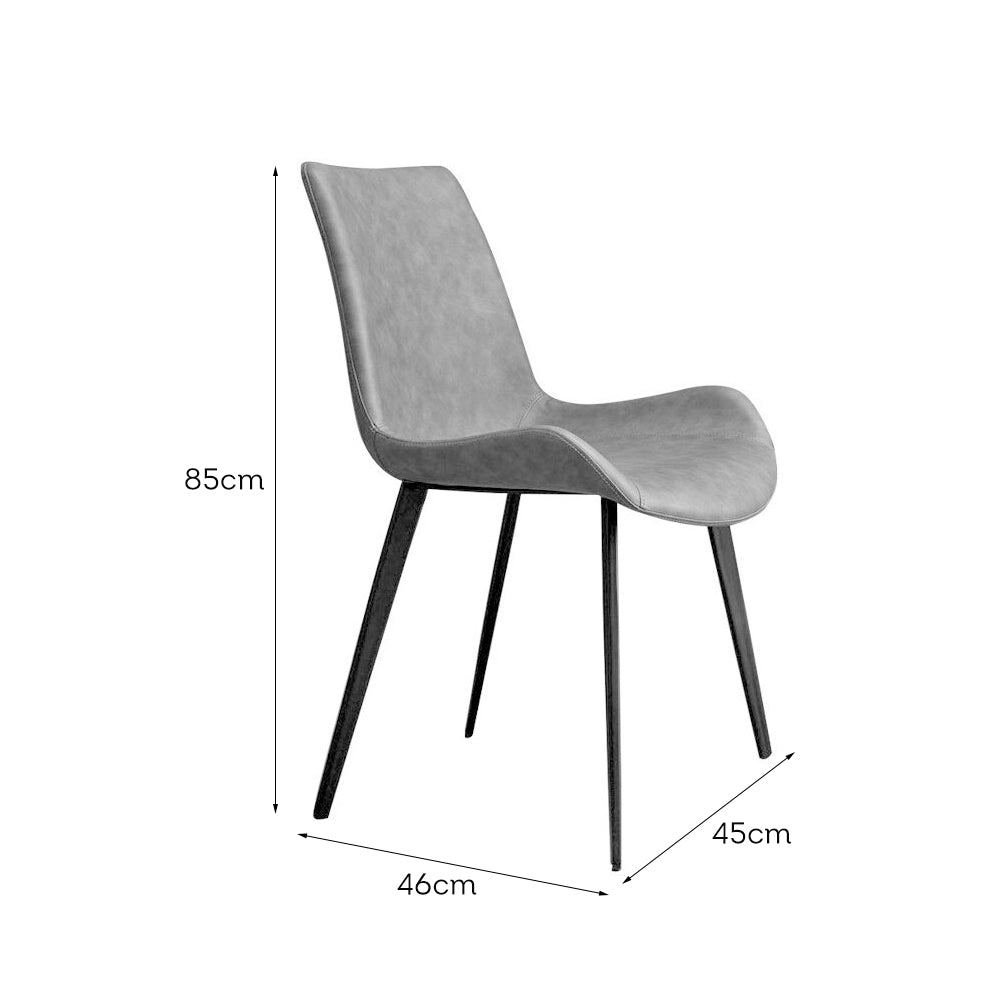 LIVARA DC1002 Faux Leather Fabric Dining Chair Wrought Iron Legs