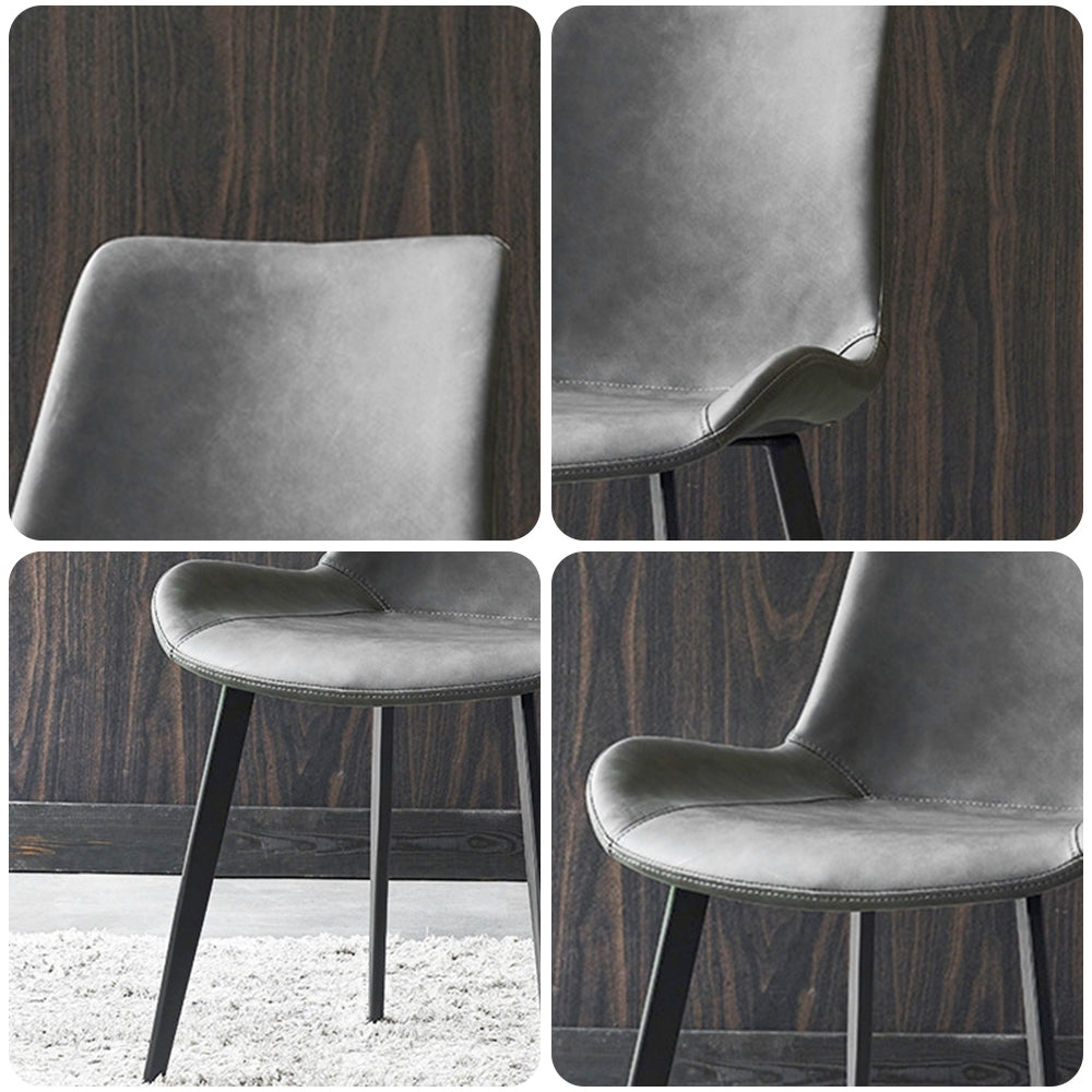 LIVARA DC1002 Faux Leather Fabric Dining Chair Wrought Iron Legs