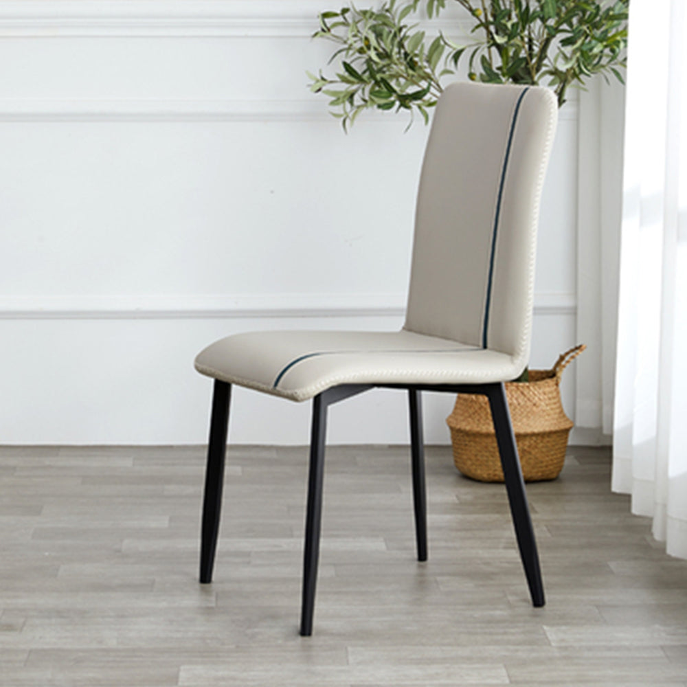 LIVARA DC1004 Faux Leather Fabric Dining Chair Carbon Steel Legs