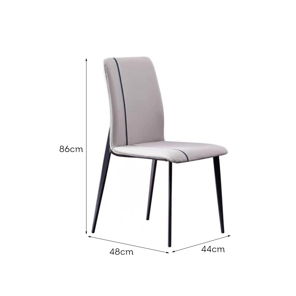 LIVARA DC1004 Faux Leather Fabric Dining Chair Carbon Steel Legs