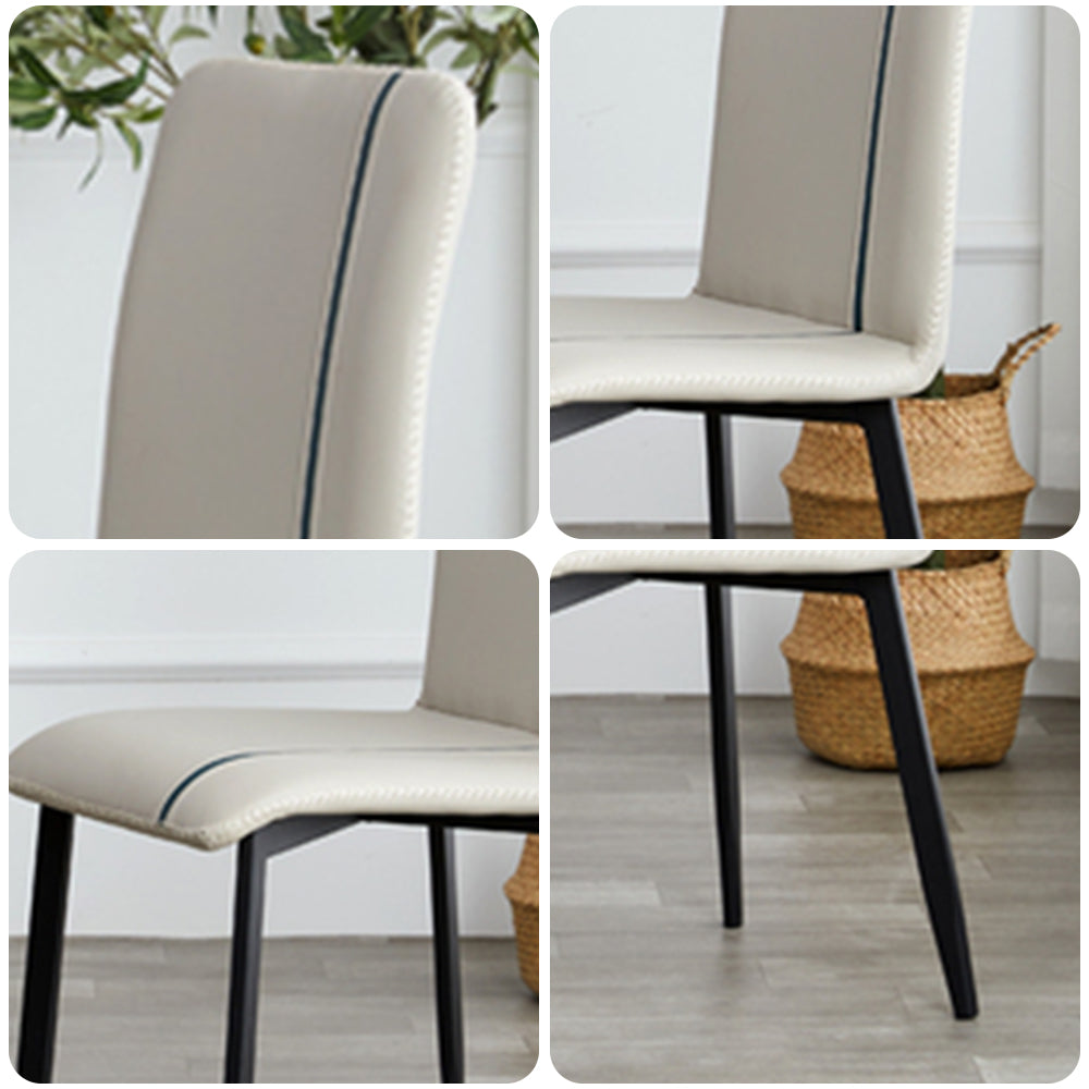 LIVARA DC1004 Faux Leather Fabric Dining Chair Carbon Steel Legs