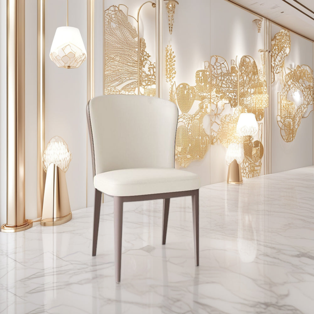 LIVARA DC1005 Faux Leather Fabric Dining Chair Carbon Steel Legs