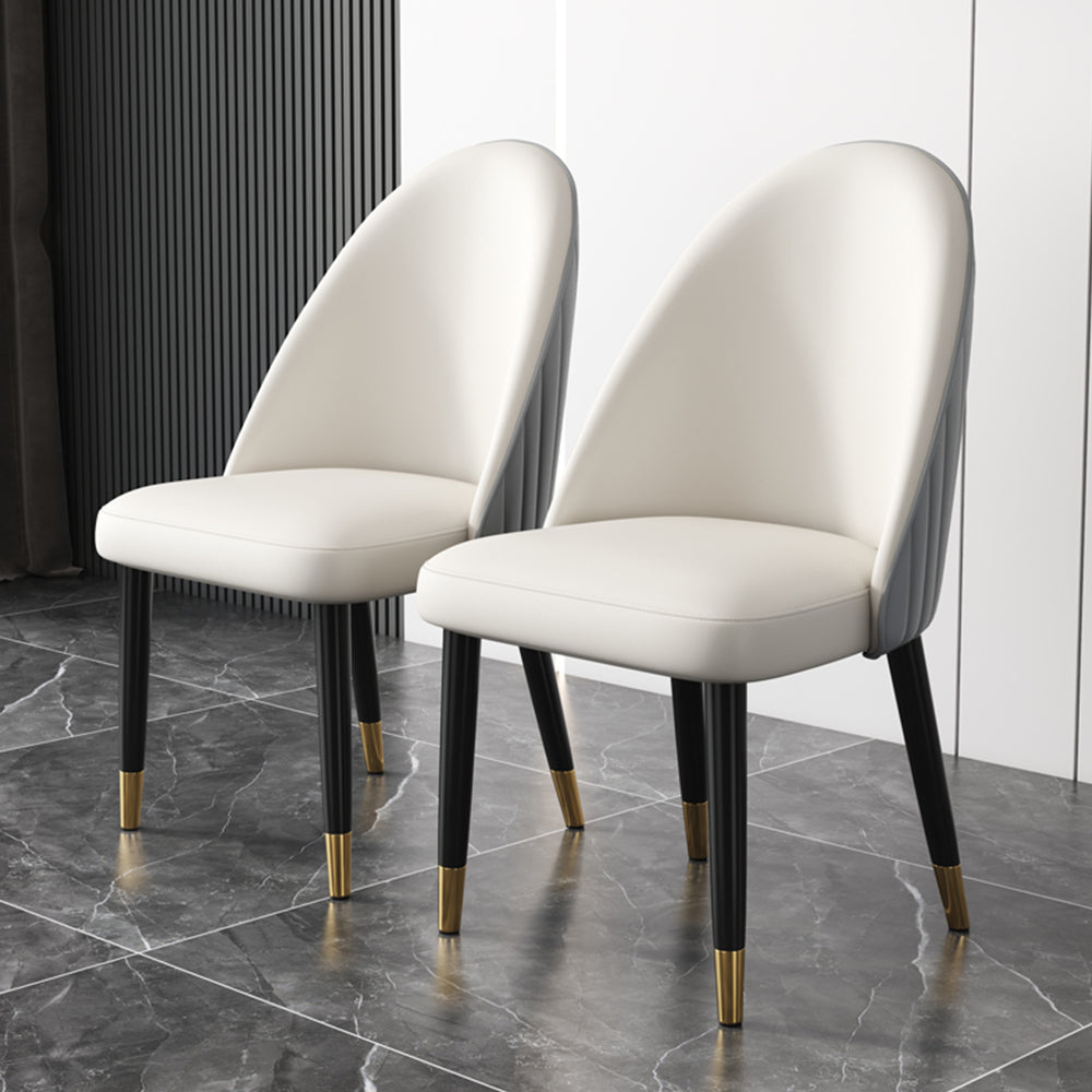 LIVARA DC1006 Faux Leather Fabric Dining Chair Solid Wood Frame