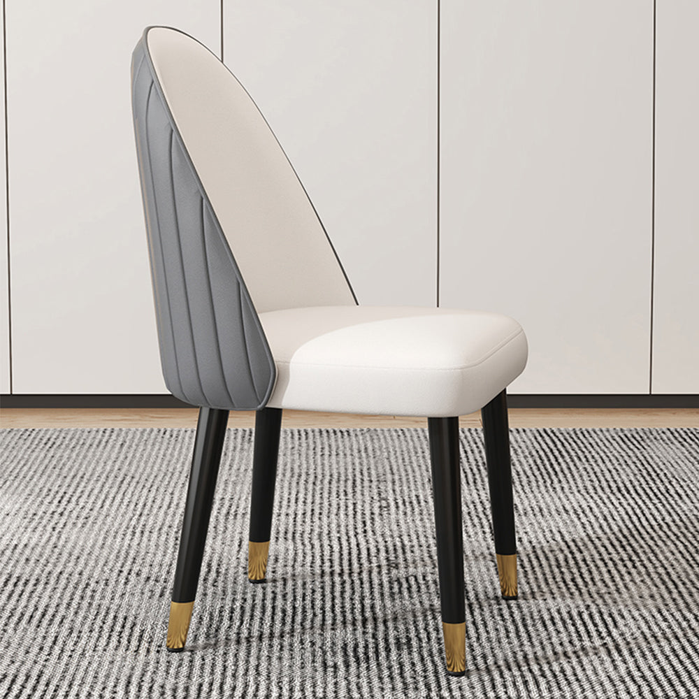 LIVARA DC1006 Faux Leather Fabric Dining Chair Solid Wood Frame