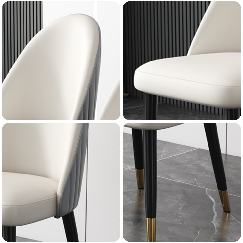 LIVARA DC1006 Faux Leather Fabric Dining Chair Solid Wood Frame