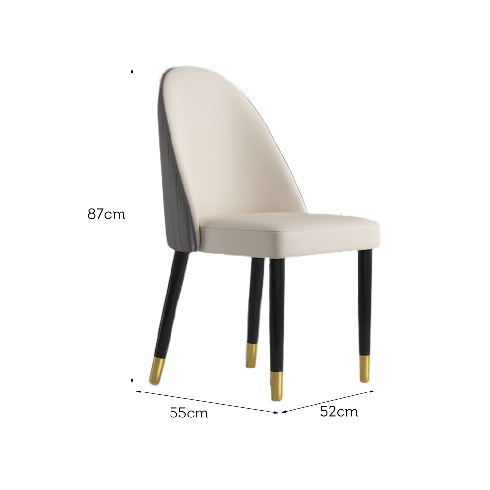LIVARA DC1006 Faux Leather Fabric Dining Chair Solid Wood Frame