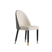 LIVARA DC1006 Faux Leather Fabric Dining Chair Solid Wood Frame