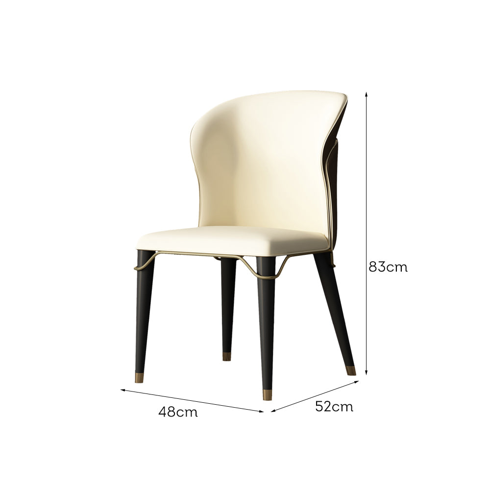 LIVARA DC1007 Faux Leather Fabric Dining Chair Solid Wood Frame