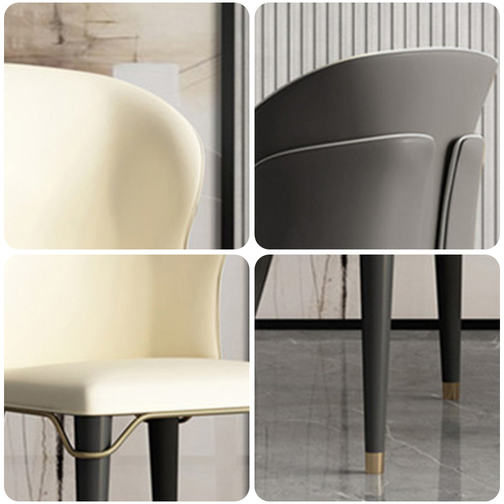 LIVARA DC1007 Faux Leather Fabric Dining Chair Solid Wood Frame