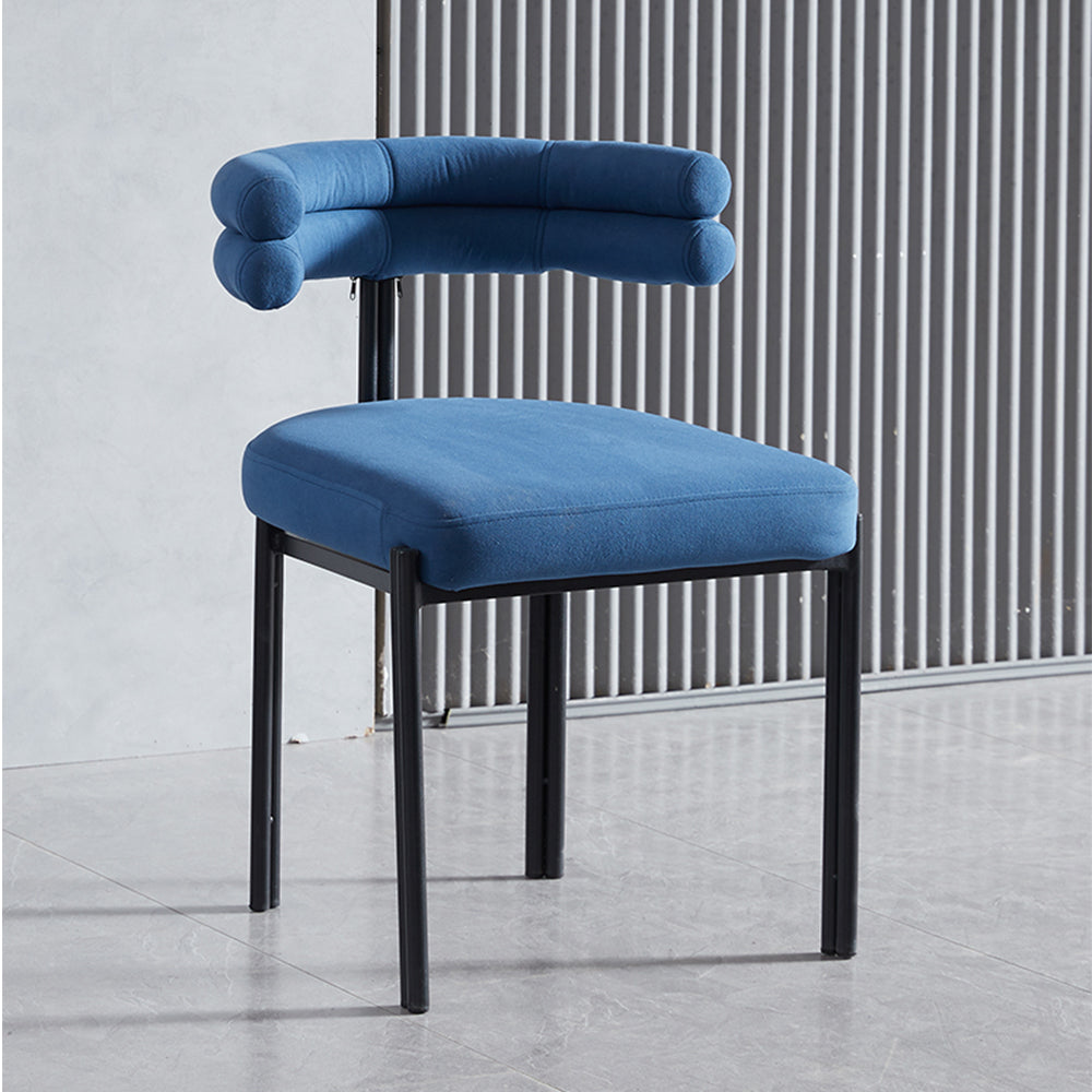 LIVARA DC1008 Velour Fabric Dining Chair Carbon Steel Legs
