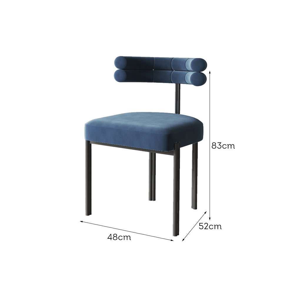 LIVARA DC1008 Velour Fabric Dining Chair Carbon Steel Legs
