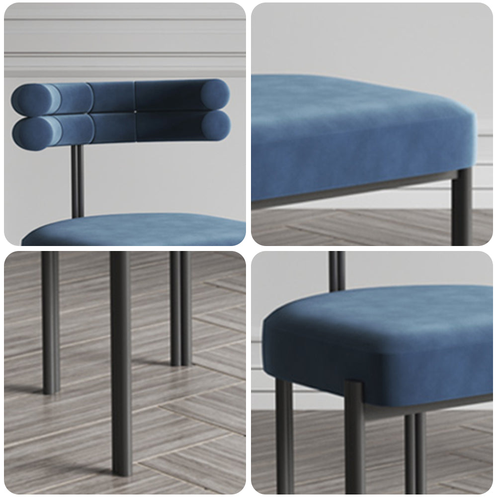 LIVARA DC1008 Velour Fabric Dining Chair Carbon Steel Legs