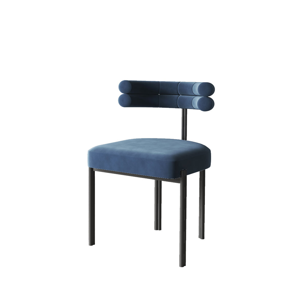 LIVARA DC1008 Velour Fabric Dining Chair Carbon Steel Legs