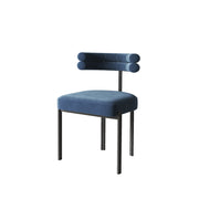LIVARA DC1008 Velour Fabric Dining Chair Carbon Steel Legs