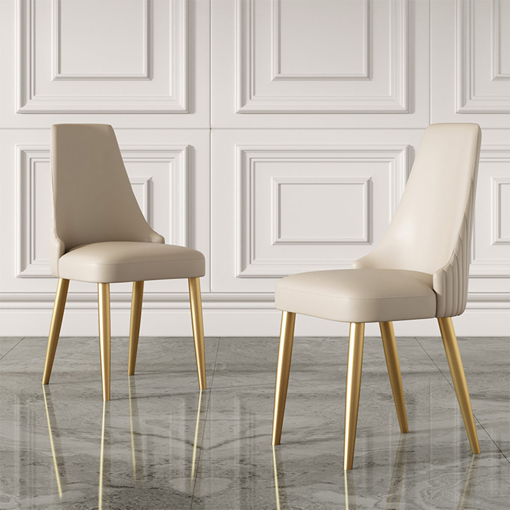 LIVARA DC1009 Faux Leather Fabric Dining Chair Stainless Steel Legs