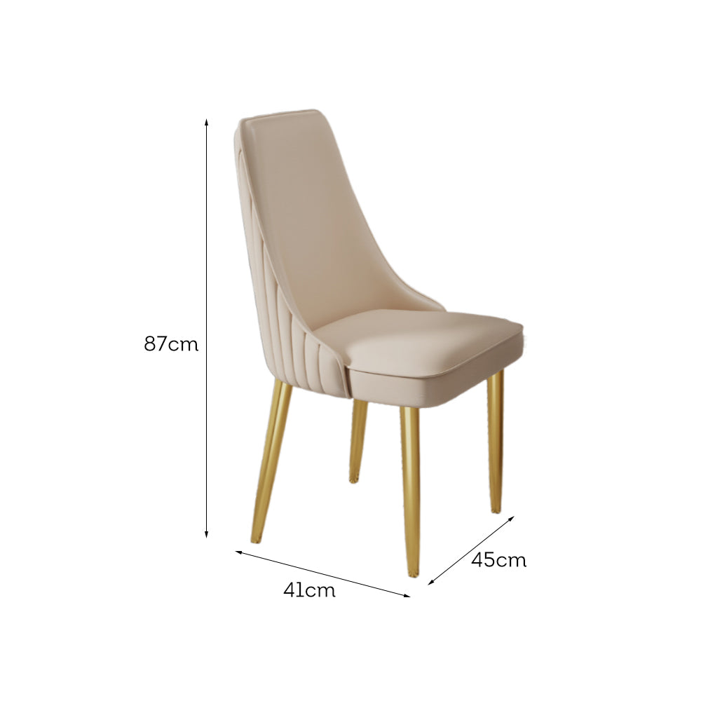 LIVARA DC1009 Faux Leather Fabric Dining Chair Stainless Steel Legs