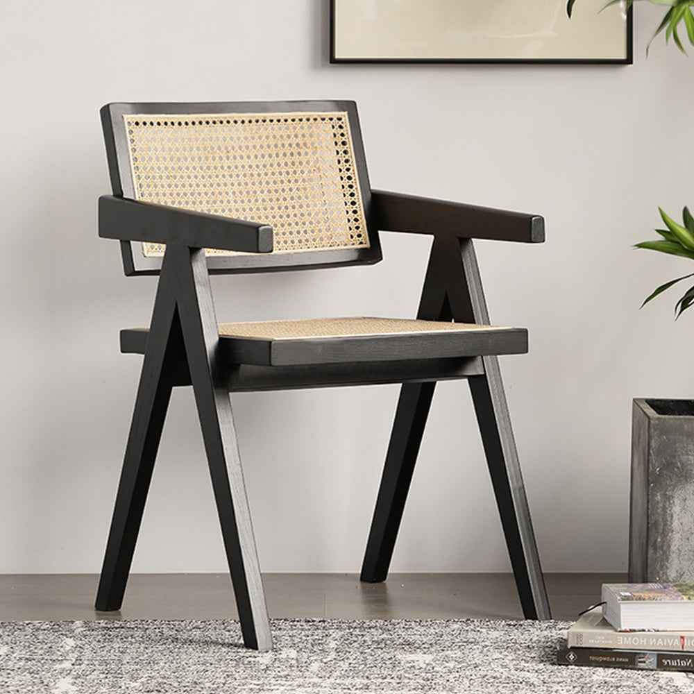 LIVARA DC1011 Rattan Material Dining Chair Solid Wood Frame