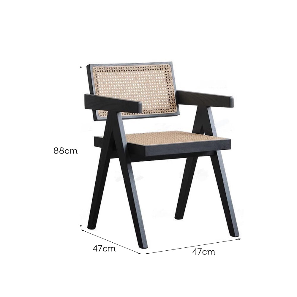 LIVARA DC1011 Rattan Material Dining Chair Solid Wood Frame