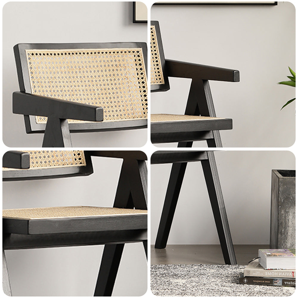 LIVARA DC1011 Rattan Material Dining Chair Solid Wood Frame