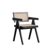 LIVARA DC1011 Rattan Material Dining Chair Solid Wood Frame