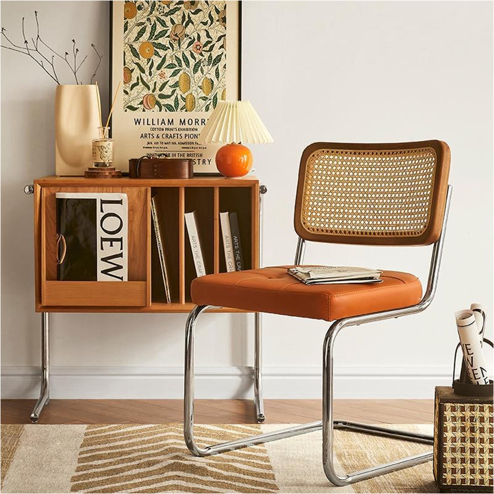 LIVARA DC1012 Rattan Backrest Dining Chair Stainless Steel Legs