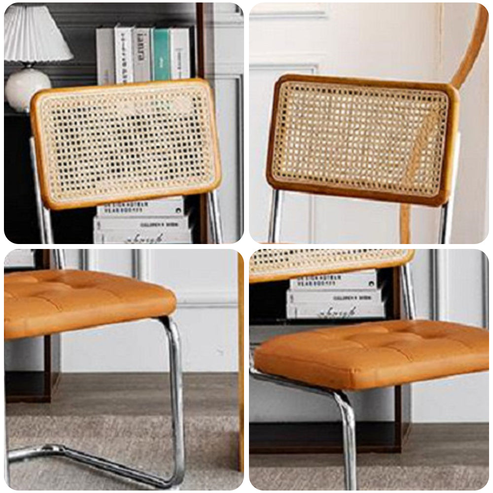 LIVARA DC1012 Rattan Backrest Dining Chair Stainless Steel Legs