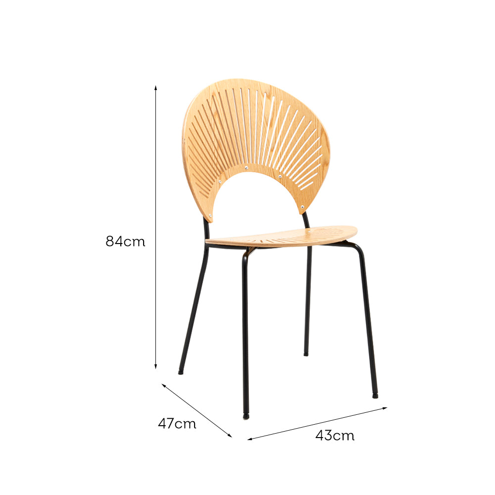 LIVARA DC1013 Shell-shaped Backrest Dining Chair Stainless Steel Legs