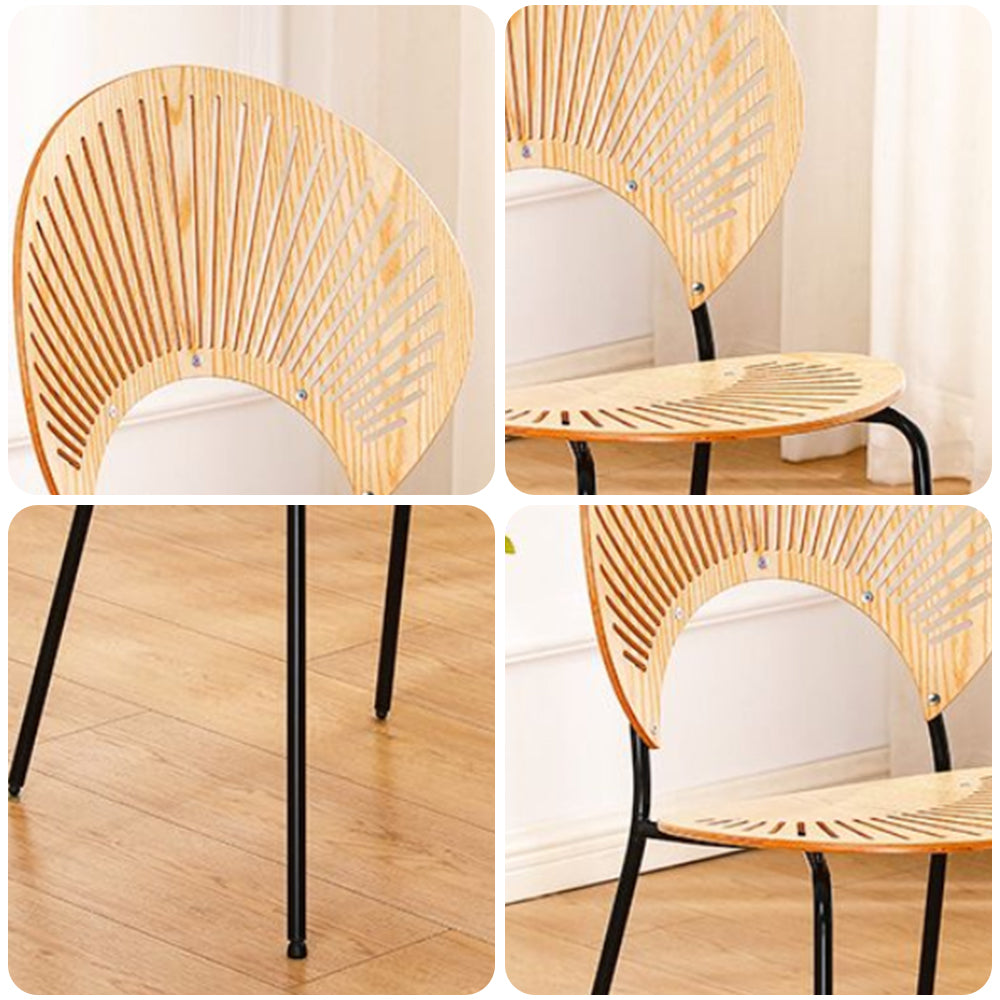 LIVARA DC1013 Shell-shaped Backrest Dining Chair Stainless Steel Legs