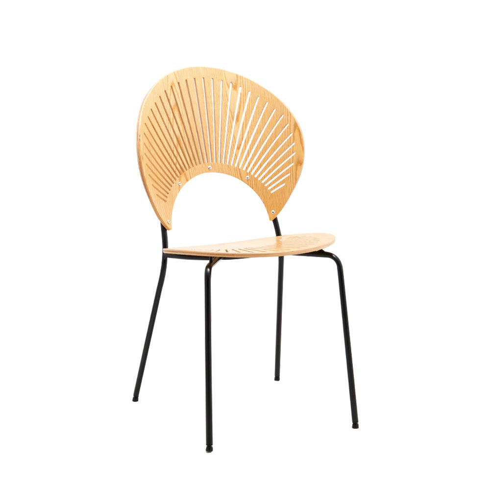 LIVARA DC1013 Shell-shaped Backrest Dining Chair Stainless Steel Legs